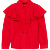 MOTHER OF PEARL Ruffled cotton blouse - Košulje - kratke - 