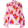 MSGM floral print ruffle blouse - Рубашки - длинные - 