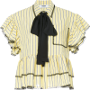 MSGM pinstripe ruffled blouse - Hemden - kurz - $460.00  ~ 395.09€