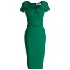 MUXXN Women's 1950s Vintage Short Sleeve Pleated Pencil Dress - Dresses - $59.99  ~ £45.59