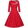 MUXXN Women's Vintage 3/4 Sleeve Party Rockabilly Swing Dress - Dresses - $59.88 