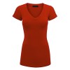 Made By Johnny Womens Basic Fitted Short Sleeve V-Neck T Shirt - Shirts - $15.64 