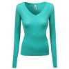 Made by Emma MBE Women's Basic Solid V-Neck Henley Lace Long Sleeves Thermal Tee - Underwear - $7.87 