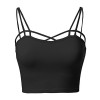 Made by Emma MBE Women's Solid Fitted Cross Spaghetti Strap Bralette Top - 半袖衫/女式衬衫 - $8.95  ~ ¥59.97