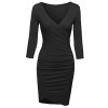 Made by Emma MBE Women's Super Sexy 3/4 Sleeve Body Con Wrap Dress - sukienki - $11.01  ~ 9.46€