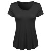 Made by Emma Women's Basic Short Sleeve Pocket Rayon Scoop V Neck Top Shirts Tee - Shirts - $7.99 