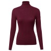 Made by Emma Women's Basic Slim Fit Lightweight Ribbed Turtleneck Sweater - Camisa - curtas - $13.15  ~ 11.29€