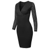 Made by Emma Women's Casual Sexy Solid Long Sleeve V-Neck Midi Dress - 连衣裙 - $8.75  ~ ¥58.63