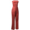Made by Emma Women's Casual Tube Top Strapless Stretchable Long Wide Leg Jumpsuit - パンツ - $11.97  ~ ¥1,347
