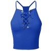 Made by Emma Women's Eyelet Lace Up Racer-Back Adjustable Strap Cami Tank Top - Shirts - $7.99 