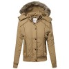 Made by Emma Women's Quilted Puffer Jacket with Detachable Faux Fur Hood - Outerwear - $37.97 