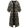 Made by Emma Women's Solid Kimono 3/4 Sleeves Wrap Side Slits Long Cardigan - Shirts - $11.97 
