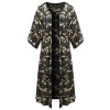 Made by Emma Women's Solid Kimono 3/4 Sleeves Wrap Side Slits Long Cardigan - 半袖シャツ・ブラウス - $11.97  ~ ¥1,347