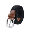 Maikun Braided Elastic Stretch Woven Belt with Leather Tip Nickle Pin Buckle 41 45 49in - Belt - $8.99 