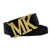 Maikun Mens Leather Dress Belt with Detachable MK Letter Buckle - ベルト - $19.80  ~ ¥2,228