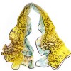 Maikun Scarf Spliced Leopard and Flower Print Scarf Shawl Oblong Yellow - Scarf - $0.99 