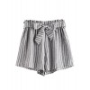 MakeMeChic Women's Casual Striped Elastic Waist Self Tie Shorts - ショートパンツ - $22.99  ~ ¥2,587
