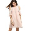 MakeMeChic Women's Cold Shoulder Casual Chiffon Summer Beach Dress - ワンピース・ドレス - $31.99  ~ ¥3,600