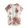 MakeMeChic Women's Short Sleeve Casual Floral Print Blouse Tops - トップス - $20.99  ~ ¥2,362