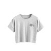 MakeMeChic Women's Short Sleeve Cute Print Crop Top Summer Tee Shirt - Top - $8.99  ~ 7.72€