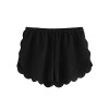 MakeMeChic Women's Solid Elastic Waist Scalloped Casual Fitted Shorts - 短裤 - $19.99  ~ ¥133.94