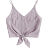 MakeMeChic Women's Crop Top - Camicia senza maniche - 