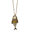 Mango Women's Fish Necklace Gold - Naszyjniki - $19.99  ~ 17.17€