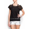 Mango Women's Lace T-shirt Petal - Camisola - curta - $39.99  ~ 34.35€