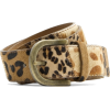 Mango Women's Leather Leopard Print Belt Chocolate - Belt - $34.99 
