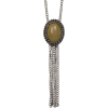 Mango Women's Long Oval Stone Necklace Beige - Necklaces - $24.99 