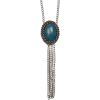 Mango Women's Long Oval Stone Necklace Turquoise - Necklaces - $24.99  ~ £18.99