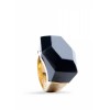 Mango Women's Oversize Stone Ring Black - Pierścionki - $19.99  ~ 17.17€