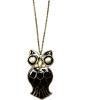 Mango Women's Owl Necklace Black - ネックレス - $19.99  ~ ¥2,250