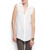 Mango Women's Silk Shirt Off-White - Košulje - kratke - $69.99  ~ 444,62kn