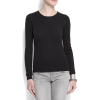 Mango Women's Slim-fit Round Neck Jumper Black - Long sleeves shirts - $39.99  ~ £30.39