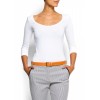 Mango Women's Slim-fit Scoop Neck T-shirt White - T-shirts - $29.99  ~ £22.79