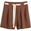 Mango brown and cream shorts - Calções - 