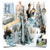 Marchesa Blue Floral Gown - Illustrations - 