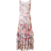 Marchesa Notte floral print ruffled dres - Kleider - 