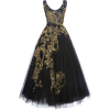 Marchesa's Black Tulle Tea-Length Gown - Obleke - 