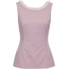 Marchess Dusty Pink Embellished Top - Рубашки - короткие - 