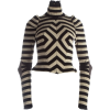 Margiela striped sweater with leather el - 長袖シャツ・ブラウス - 