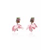 Marni Cotton Flower And Rhinestone Earri - イヤリング - 