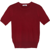 Maroon knit t-shirt - Koszulki - krótkie - 