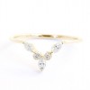 Marquise Gold & Diamond Chevron V Ring, - Obroči - 