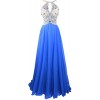Meier Women's Rhinestone Sheer Top Open Back Pageant Prom Evening Dress - 连衣裙 - $239.00  ~ ¥1,601.38