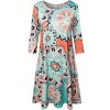 Melynnco Women's 3/4 Sleeve Floral Print Summer Casual Shift Pocket Tunic Dress - ワンピース・ドレス - $15.88  ~ ¥1,787