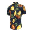 Men's Short Sleeve Pineapple Floral Print Summer Button Down Shirts - Camisa - curtas - $8.28  ~ 7.11€