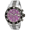Men's Stainless Steel Pro Diver Quartz Chronograph Purple Dial Rotating Black Belzel - Zegarki - $139.09  ~ 119.46€