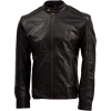 Men Black Racer Leather Jacket Outfit - Jacket - coats - $243.00 
